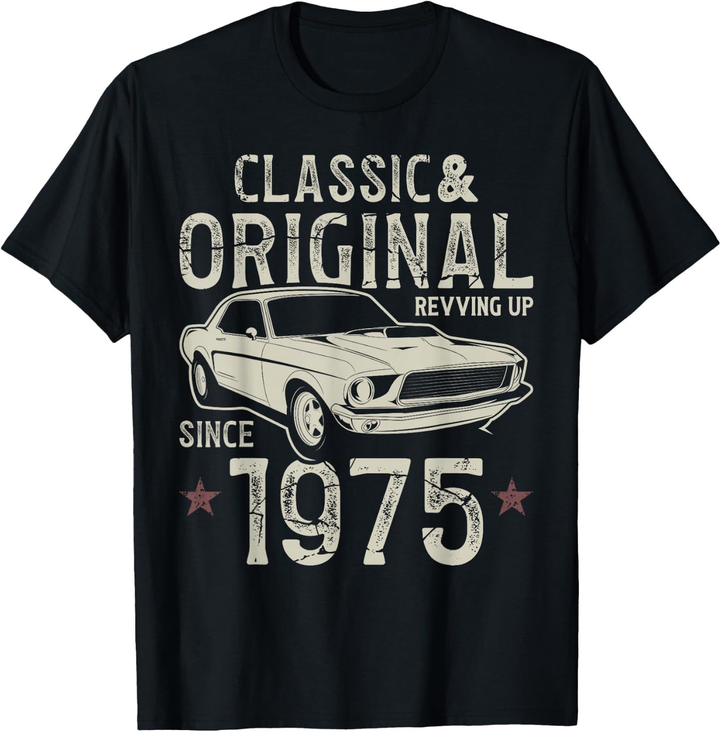 50th Birthday 1975 Vintage Car , black T-Shirt - T-Shirt | Black