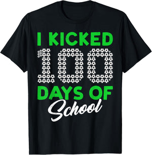 100 Days Of School Soccer 100th Day Of School For Boys Kids T-Shirt - T-Shirt | Black