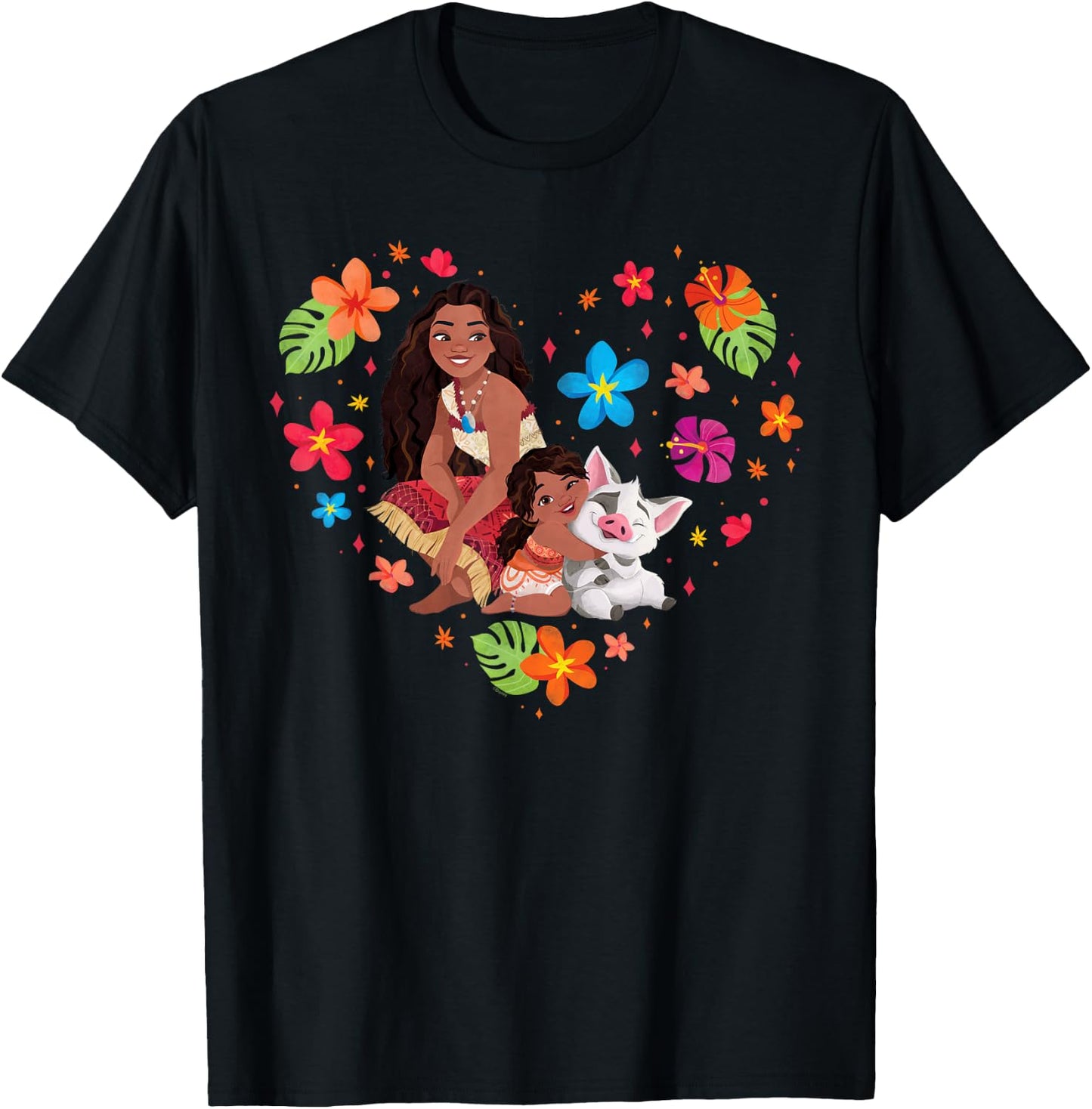 Disney Moana 2 Moana Simea and Pua Tropical Heart Sisters , blue T-Shirt - T-Shirt | Black
