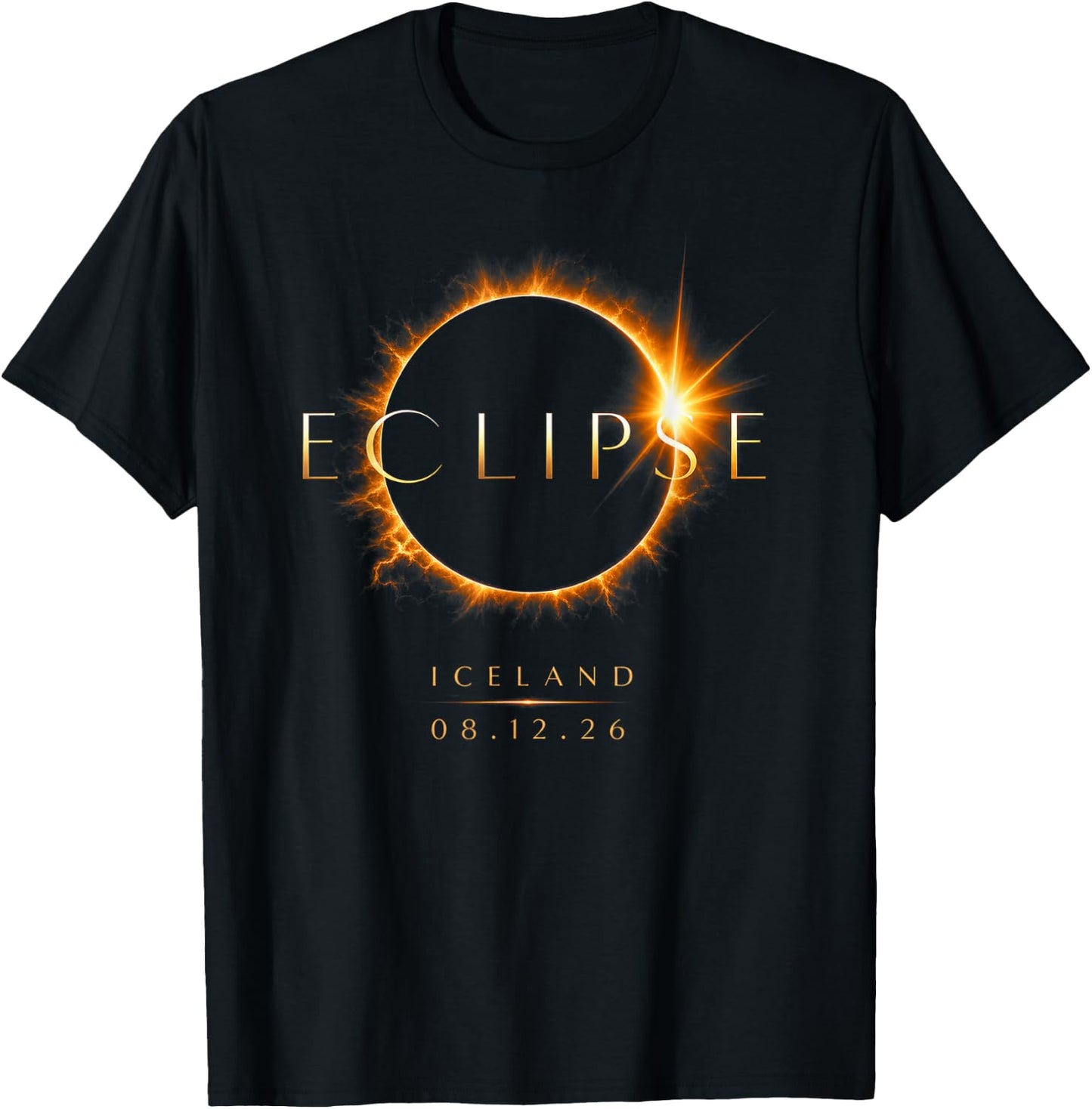 2026 Solar Eclipse Iceland 08 12 26 Total Eclipse Iceland T-Shirt - T-Shirt | Black