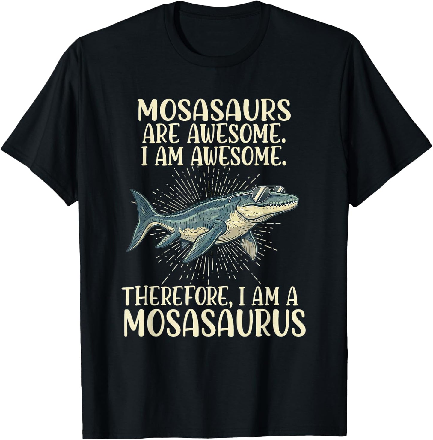 Mosasaurus Dinosaur Sea Rex Awesome T-Shirt - T-Shirt | Black