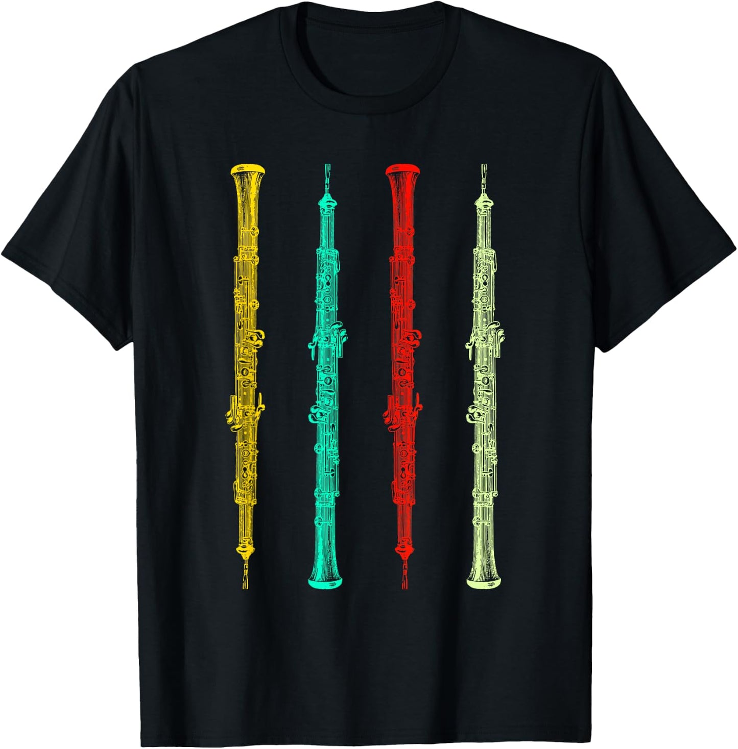 Oboe Shirt - Colorful Oboe Player Gift T-Shirt - T-Shirt | Black