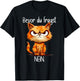 Funny Cat with Cheeky Saying "Bevor du Fragst Nein" [German T-Shirt - T-Shirt | Black