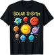 Solar System Cute Face Planets Space Science Teacher School T-Shirt - T-Shirt | Black