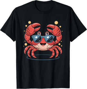 Crab Lover Summer Beach Vibes Cute Ocean Sea Life T-Shirt - T-Shirt | Black