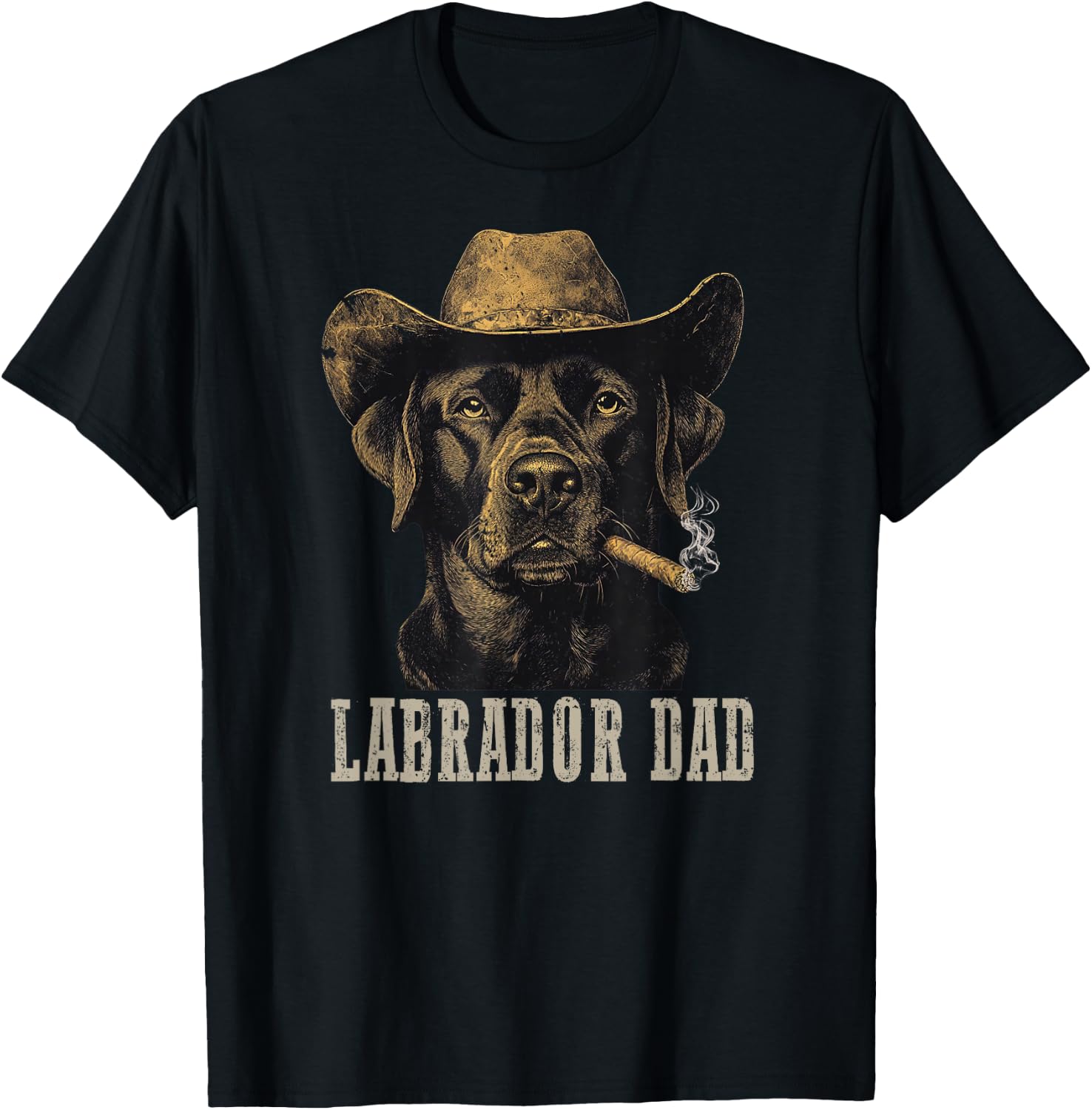 Labrador Dog Vintage Best Labrador Dad Father's Day T-Shirt - T-Shirt | Black