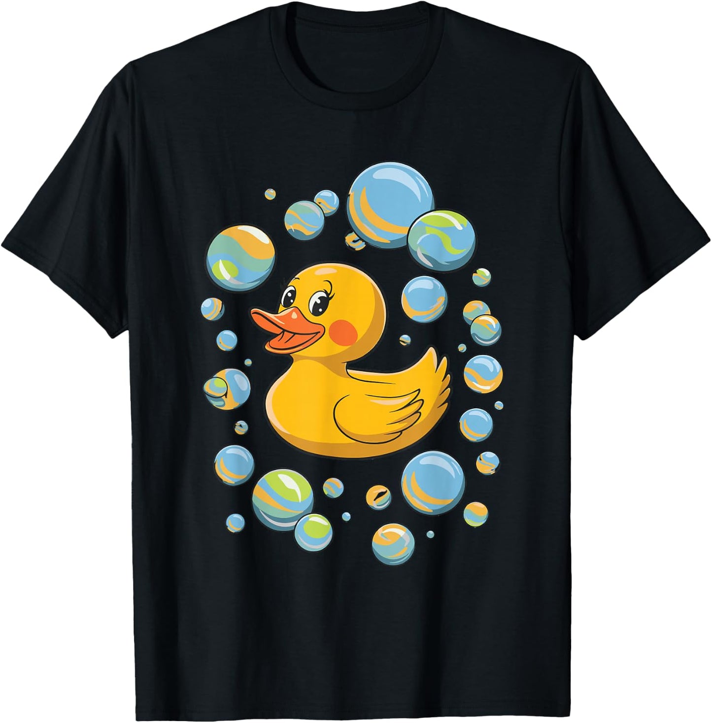 Rubber Duck Bubbles T-Shirt - T-Shirt | Black