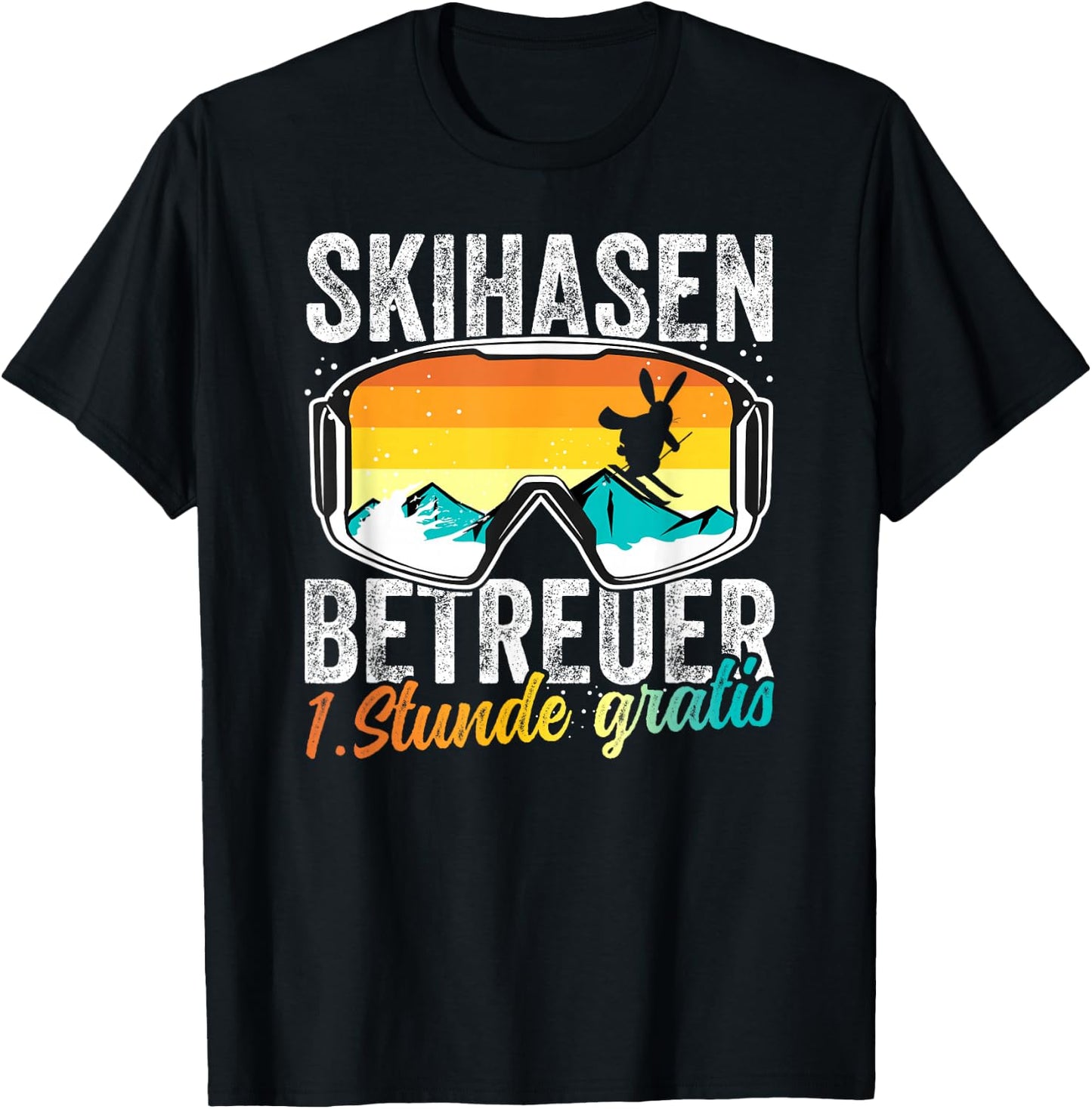 Ski Bunny Caregiver Ski Holiday Ski Instructor Apres Ski Party , black T-Shirt - T-Shirt | Black