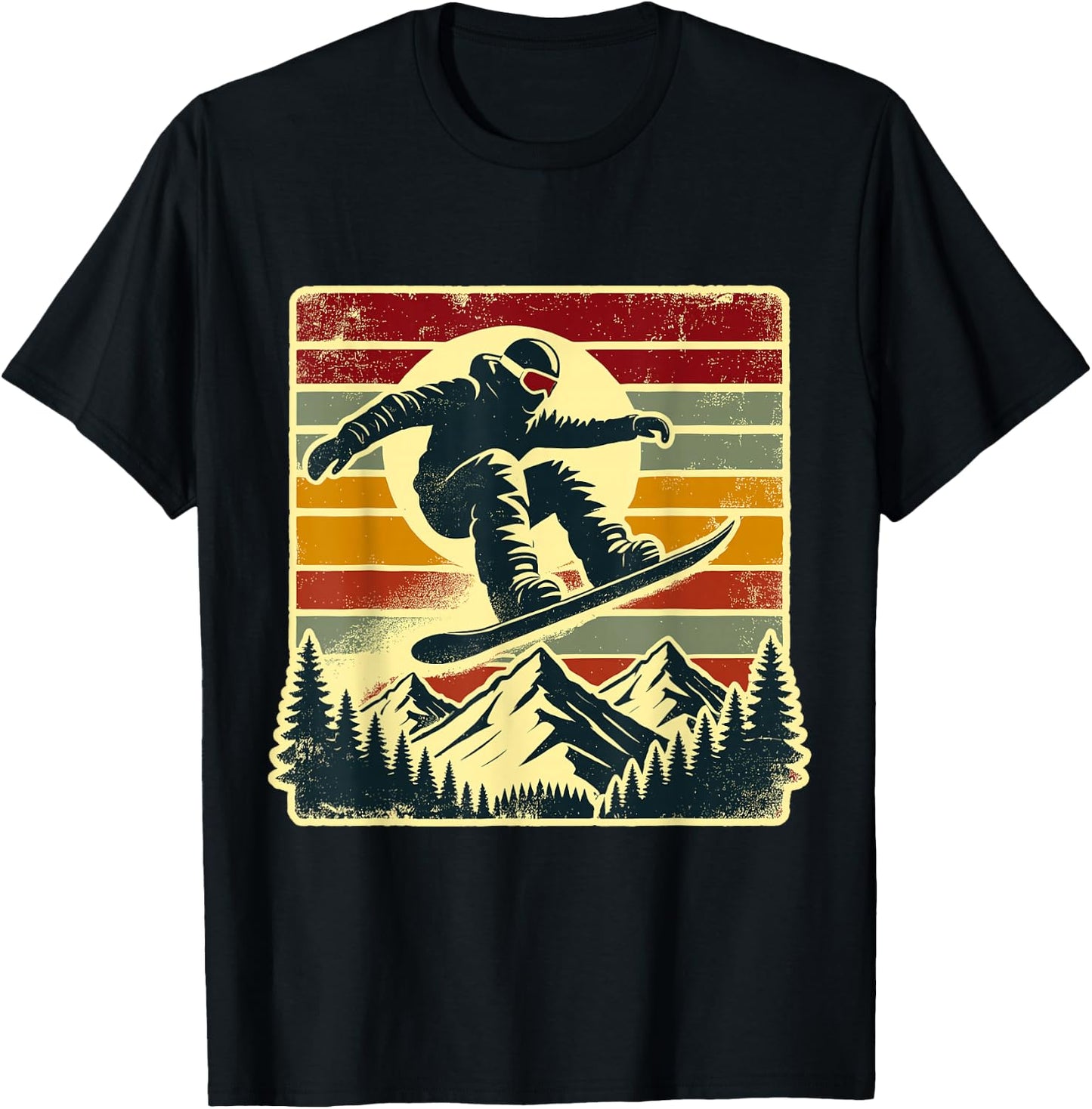Retro Snowboard Rider Snowboarding Lover Snowboarder T-Shirt - T-Shirt | Black