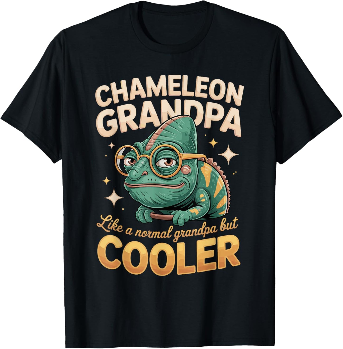 Chameleon Grandpa Like A Normal Grandpa But Cooler T-Shirt - T-Shirt | Black