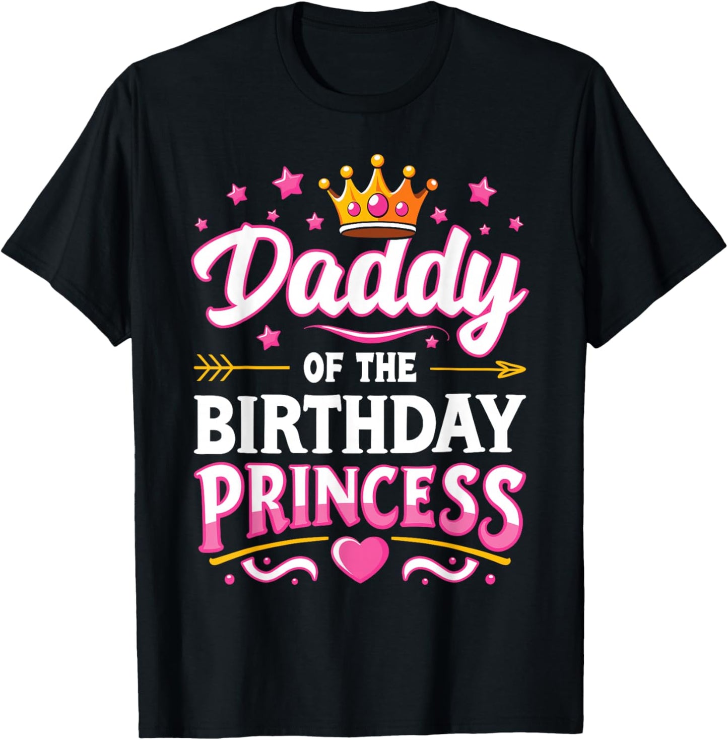 Daddy Of The Birthday Princess Family Matching Girls Party T-Shirt - T-Shirt | Black