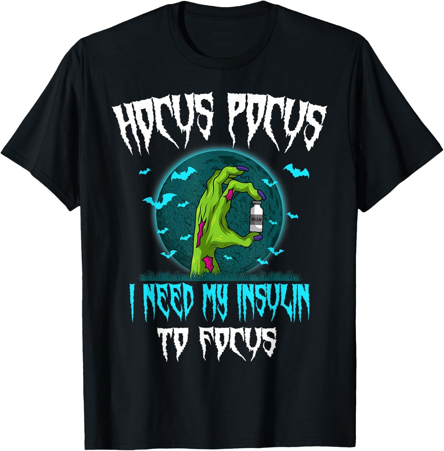 Diabetes Diabetic Patient Type 1 2 Halloween Party T-Shirt - T-Shirt | Black