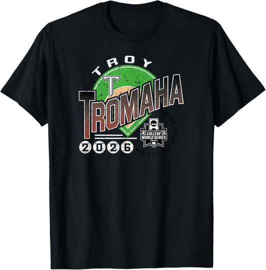 Troy Trojans College World Series 2026 Baseball CWS Tromaha T-Shirt - T-Shirt | Black