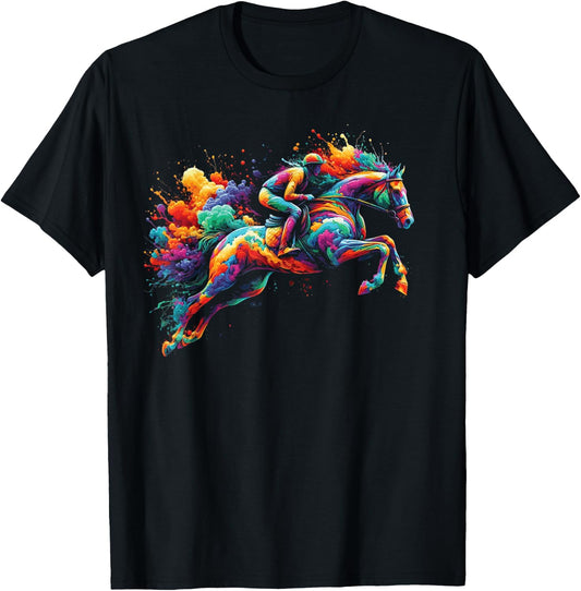 Horse Race Jockey For Horse Racing Derby Woman T-Shirt - T-Shirt | Black