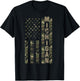 Michigan United States Distressed Camo w US Flag T-Shirt - T-Shirt | Black