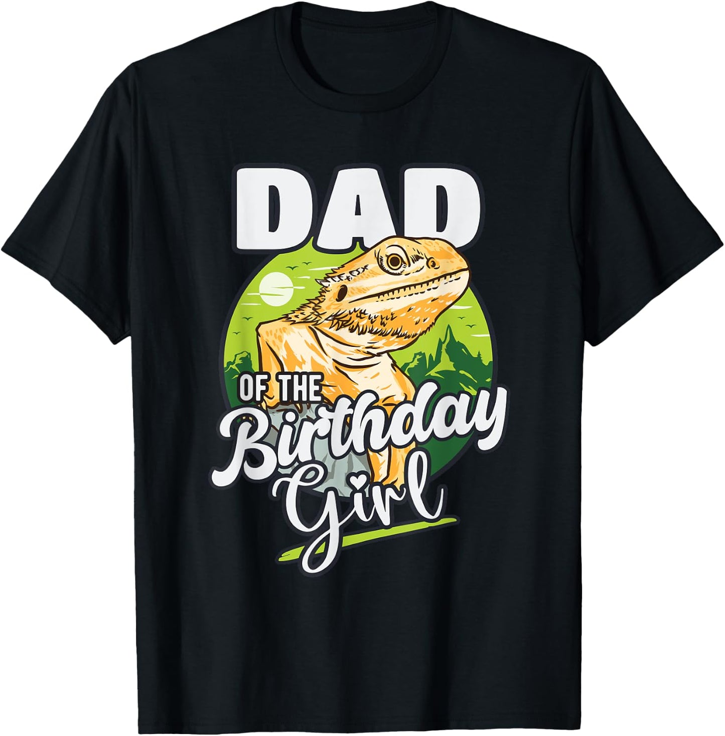 Dad of the Birthday Girl - Matching Reptile Birthday Party T-Shirt - T-Shirt | Black