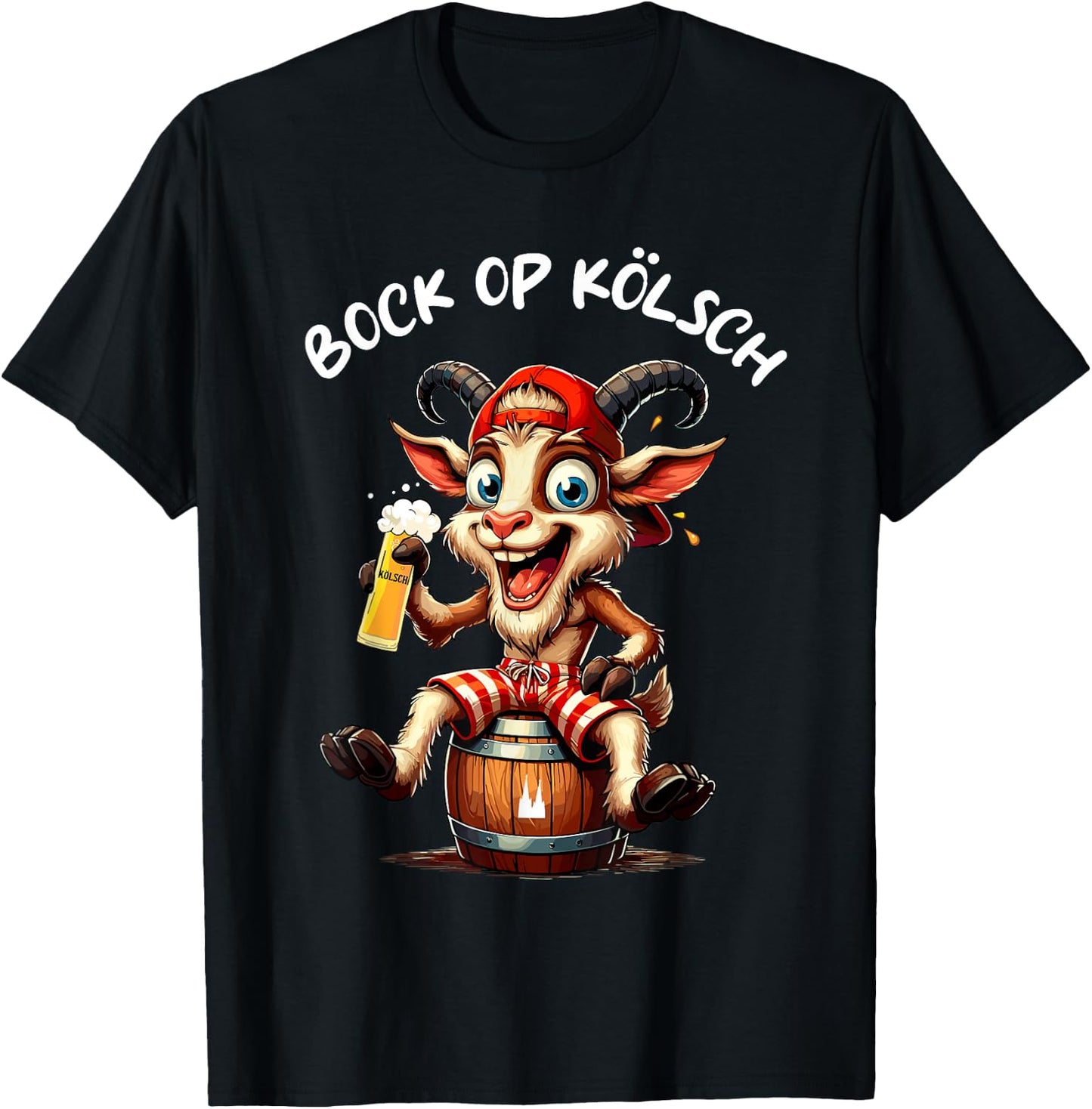 Bock op Kölsch Goat Köln Carnival Alaaf Funny , black T-Shirt - T-Shirt | Black