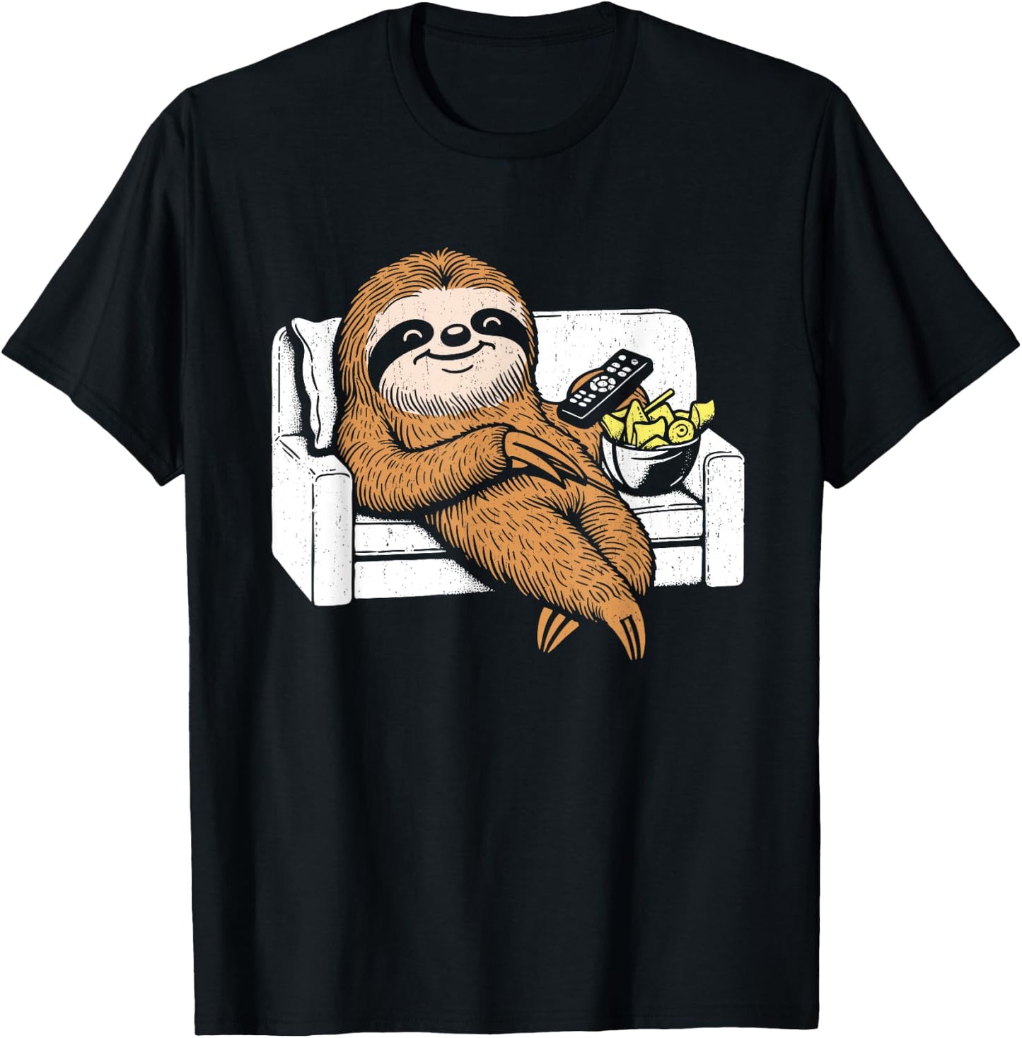 Lazy Lazy Watching TV Funny Lazy Animal Lover Humor , Black, S T-Shirt - T-Shirt | Black