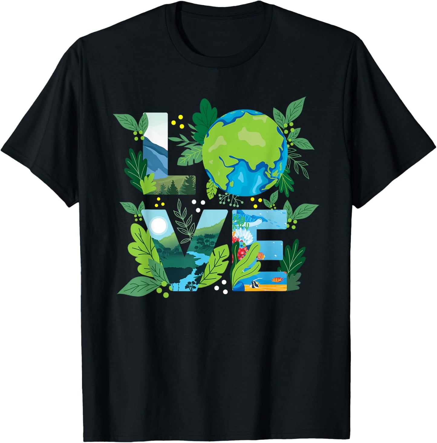 Love World - Environmental Protection Earth Day Climate T-Shirt - T-Shirt | Black