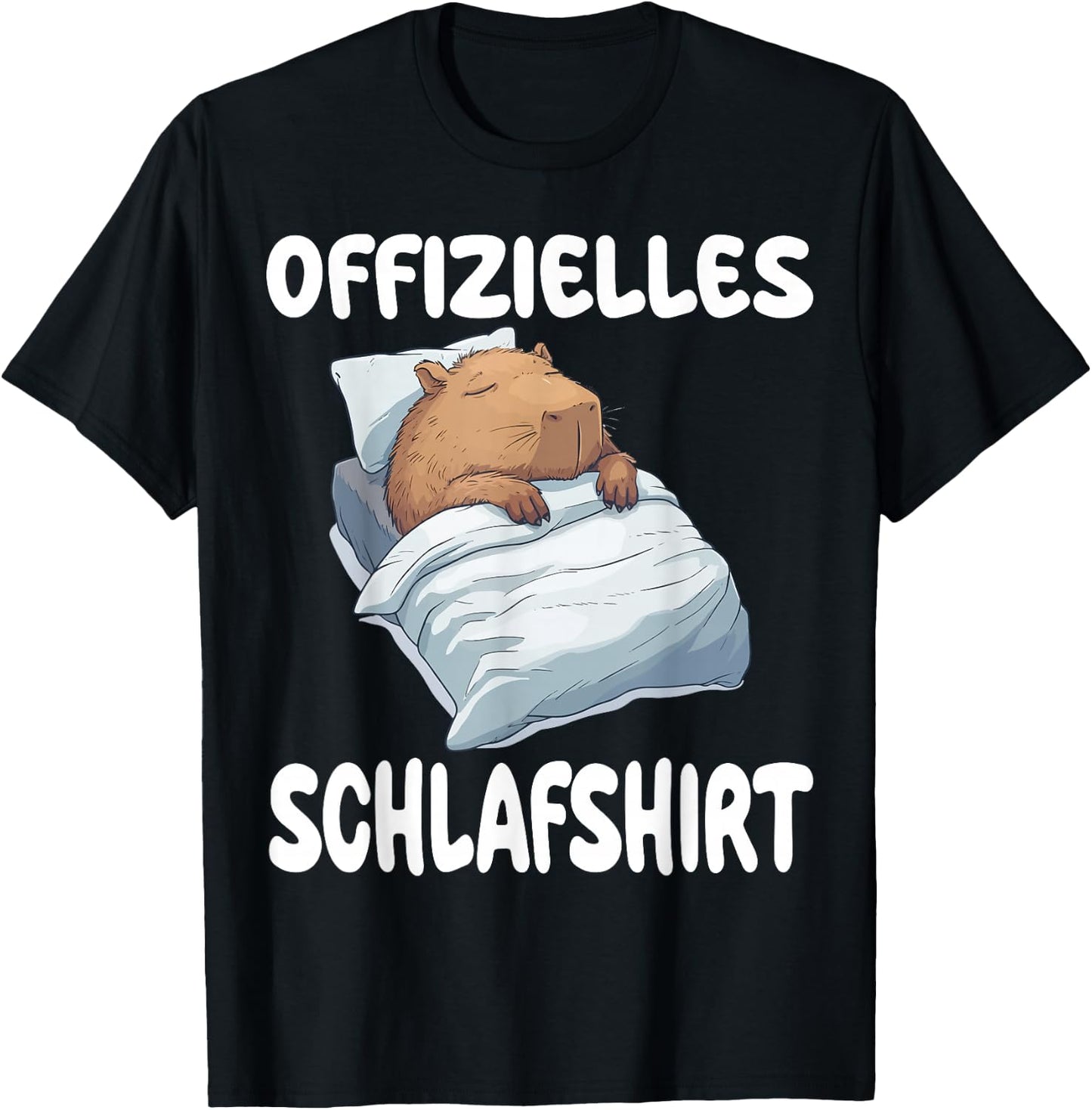 Capybara Water Pig Official Sleep Shirt Nightdress , black T-Shirt - T-Shirt | Black