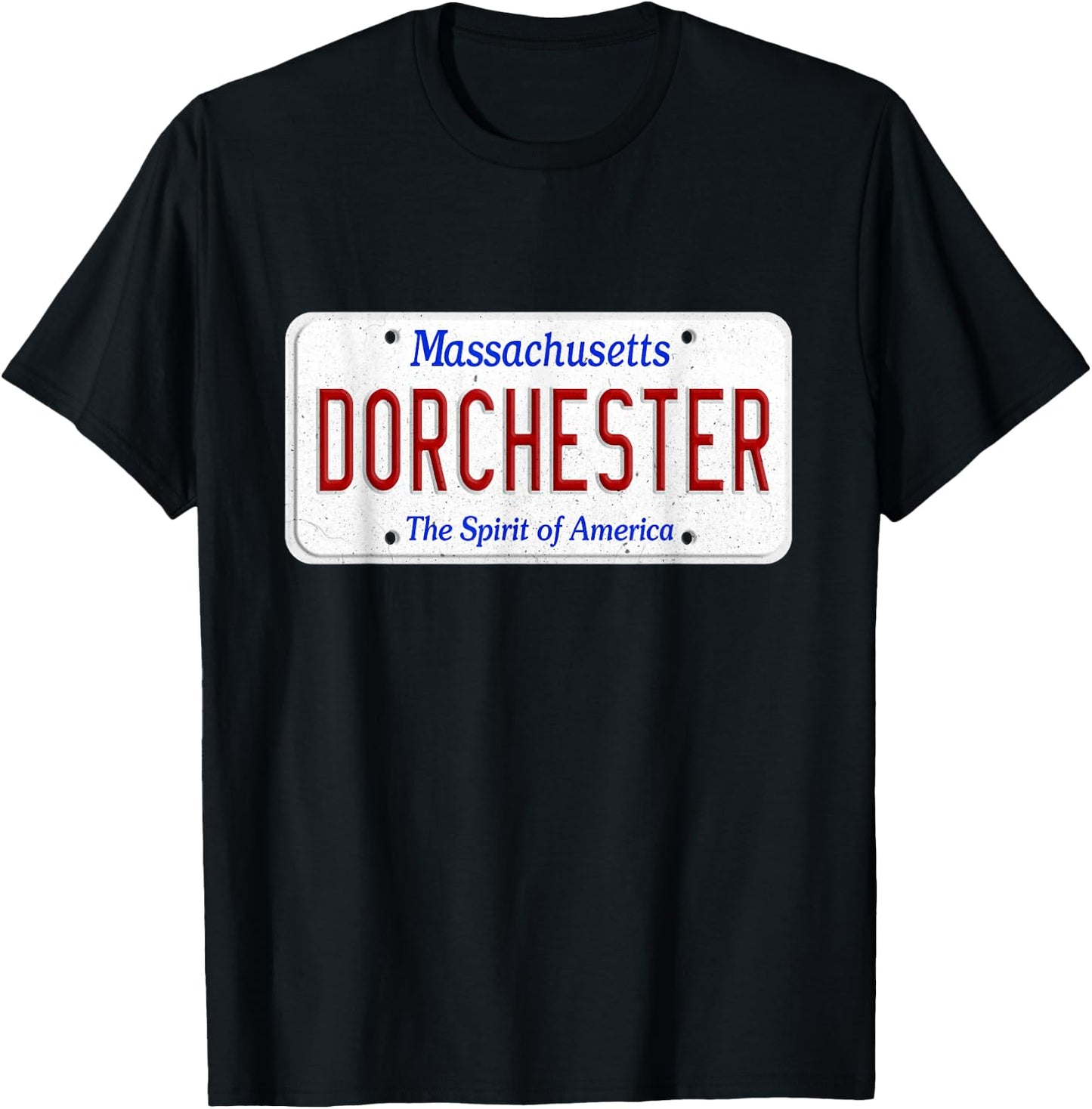 Dorchester South Boston Massachusetts License Plate Southie T-Shirt - T-Shirt | Black
