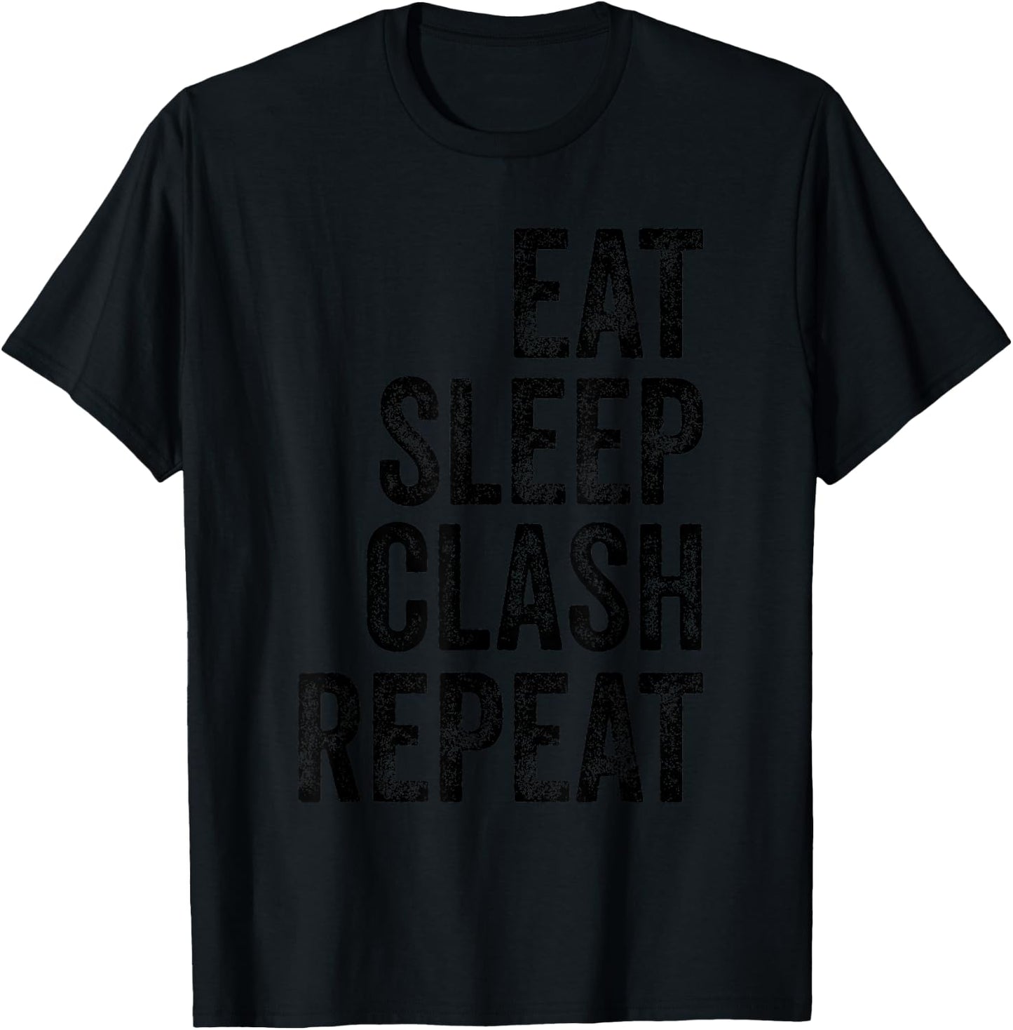 Vintage Gaming Clan - Eat Sleep Clash Repeat T-Shirt - T-Shirt | Black