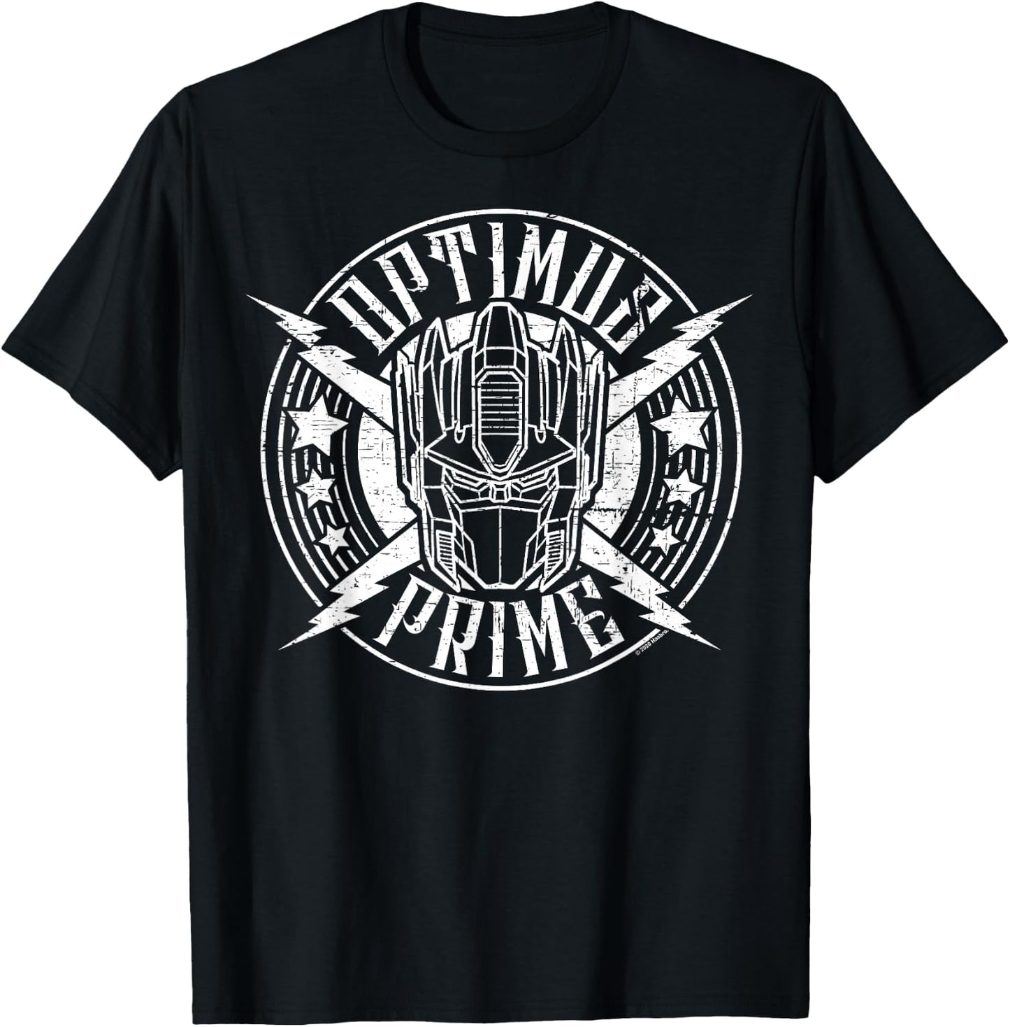 Transformers Optimus Prime Vintage Rock Lightning Logo T-Shirt - T-Shirt | Black