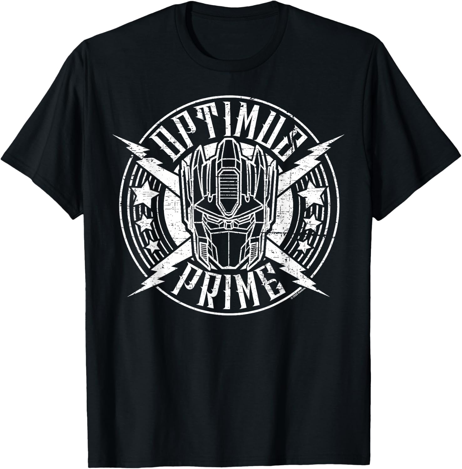 Transformers Optimus Prime Vintage Rock Lightning Logo T-Shirt - T-Shirt | Black