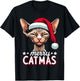Christmas Sphynx Cat Merry Catmas Santa Hat Xmas T-Shirt - T-Shirt | Black