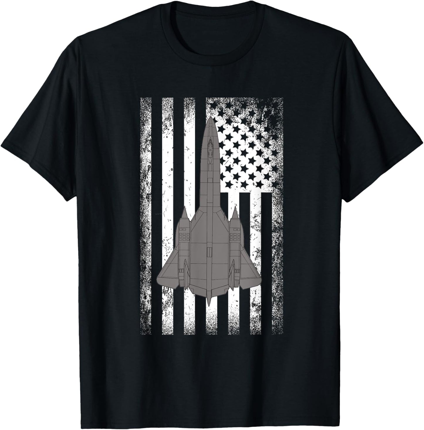 SR-71 Blackbird American Flag Military Plane Men T-Shirt - T-Shirt | Black