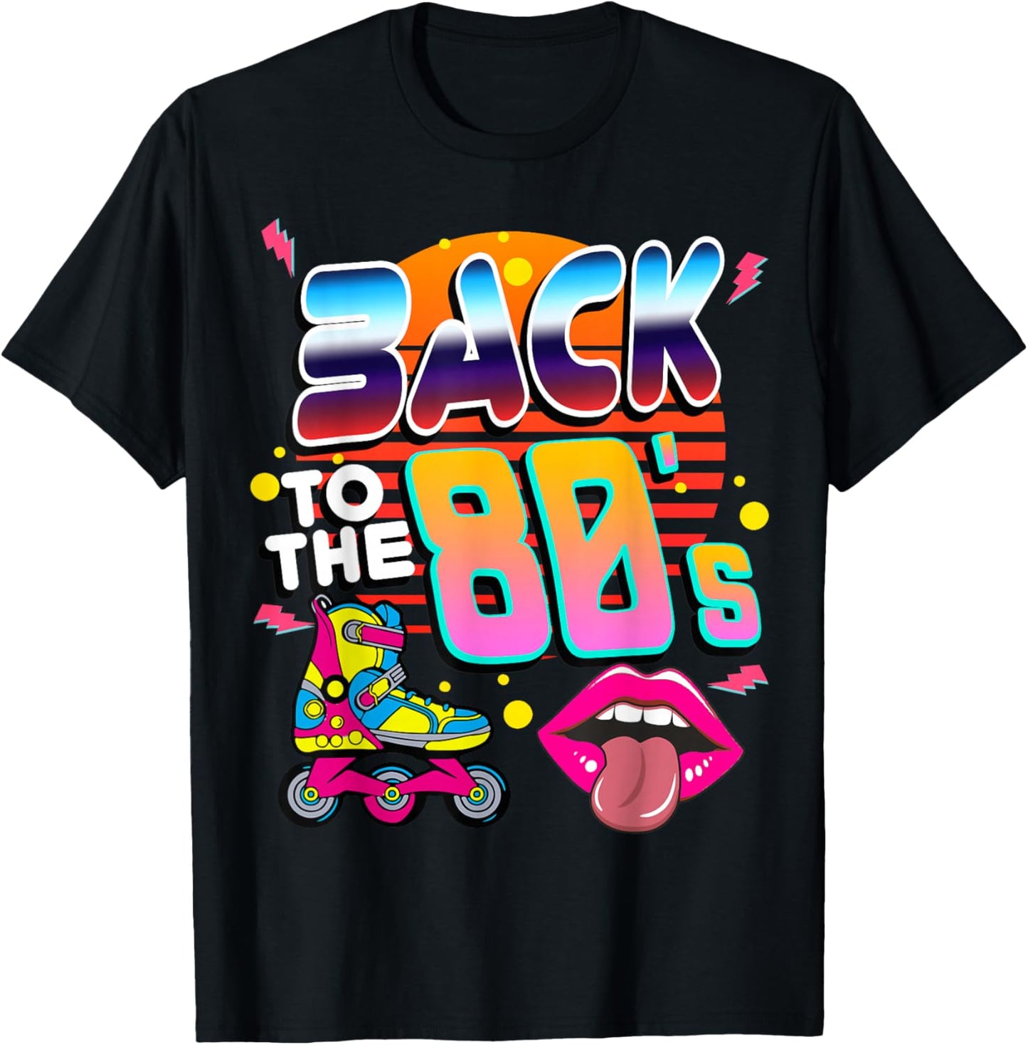 80s 80er Party Outfit Costume Back To The 80'S , black T-Shirt - T-Shirt | Black
