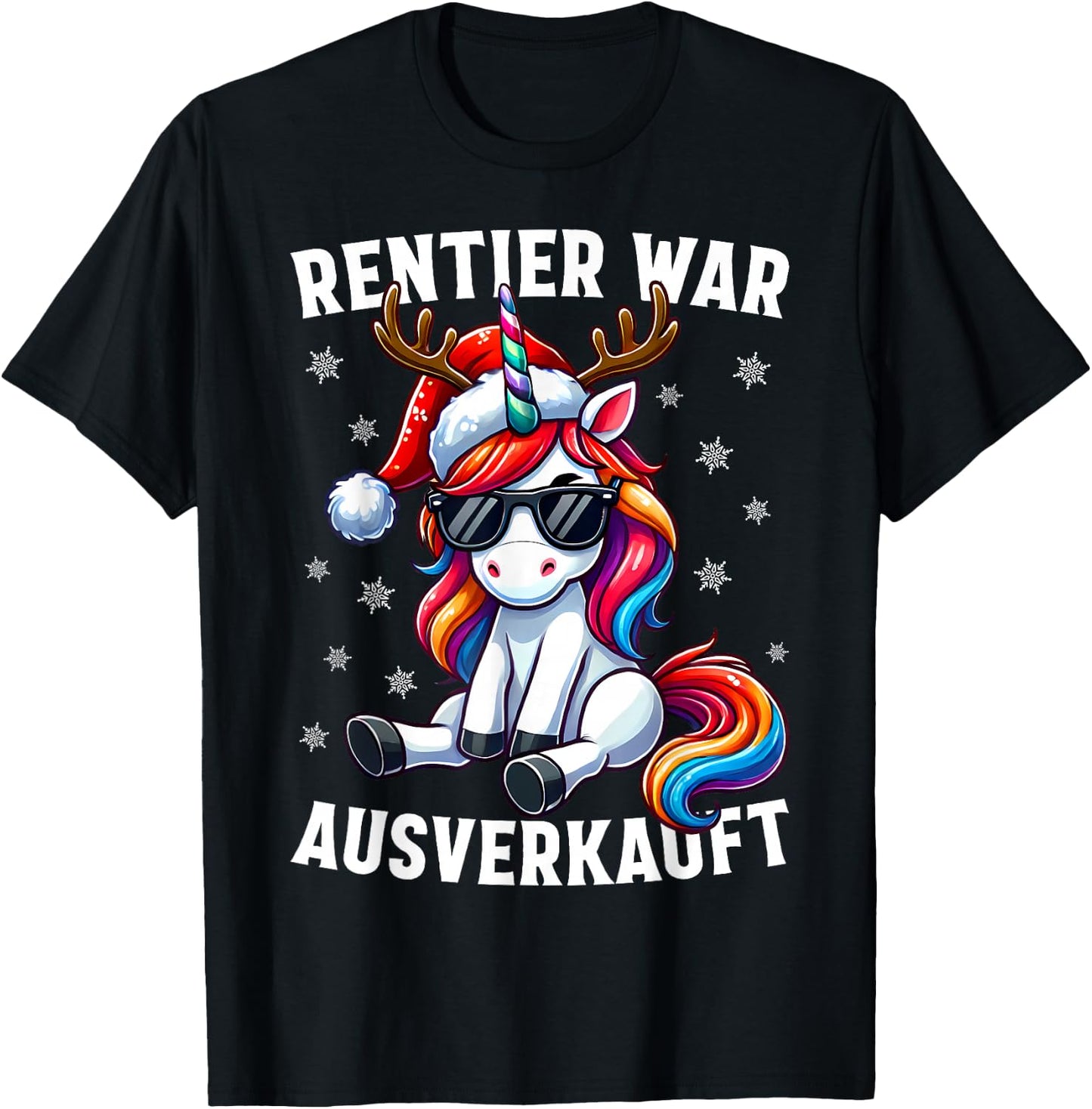 Funny Reindeer War Sold Out Funny Reindeer Christmas , black T-Shirt - T-Shirt | Black