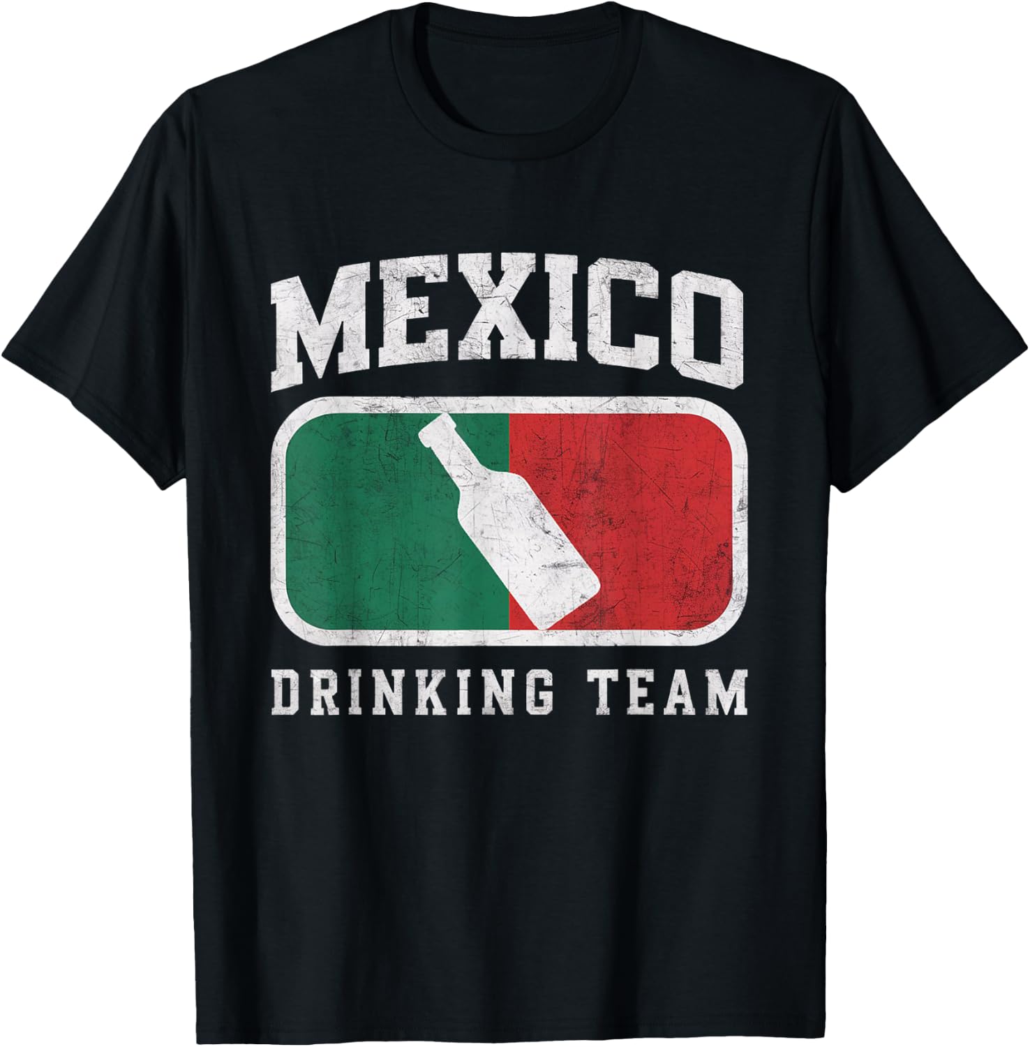 Mexican Flag Colors - Mexico Drinking Team Beer T-Shirt - T-Shirt | Black