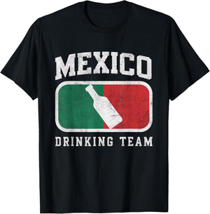 Mexican Flag Colors - Mexico Drinking Team Beer T-Shirt - T-Shirt | Black