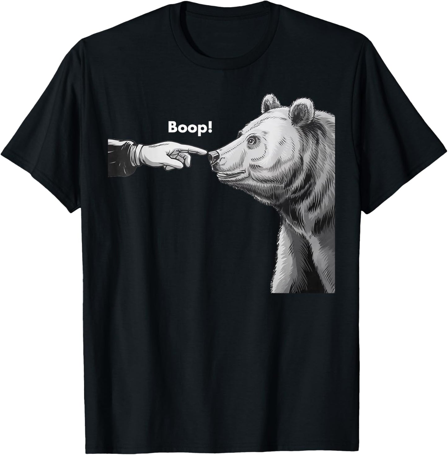 Funny Boop Bear Nose T-Shirt - T-Shirt | Black