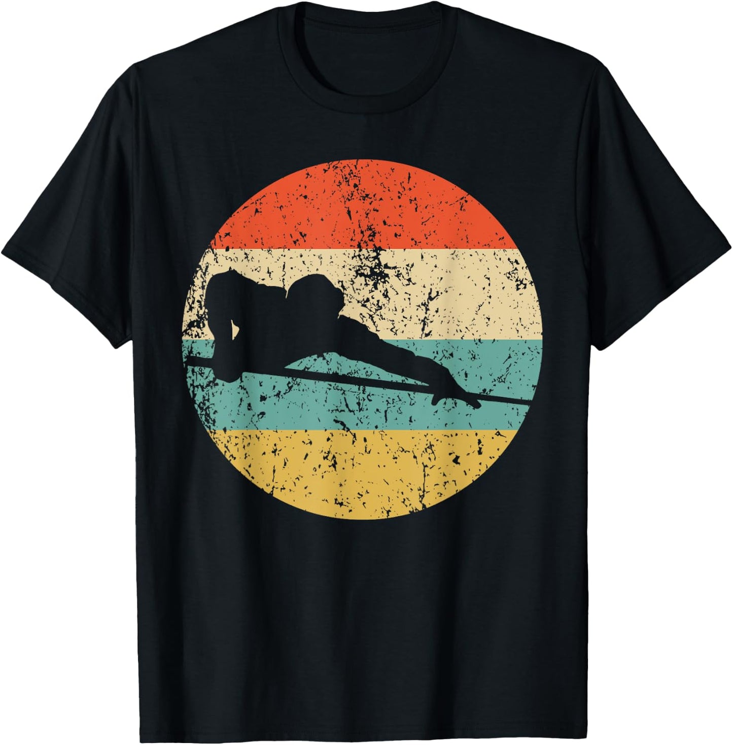 Pool Player Billiards Player Silhouette Retro Sports T-Shirt - T-Shirt | Black