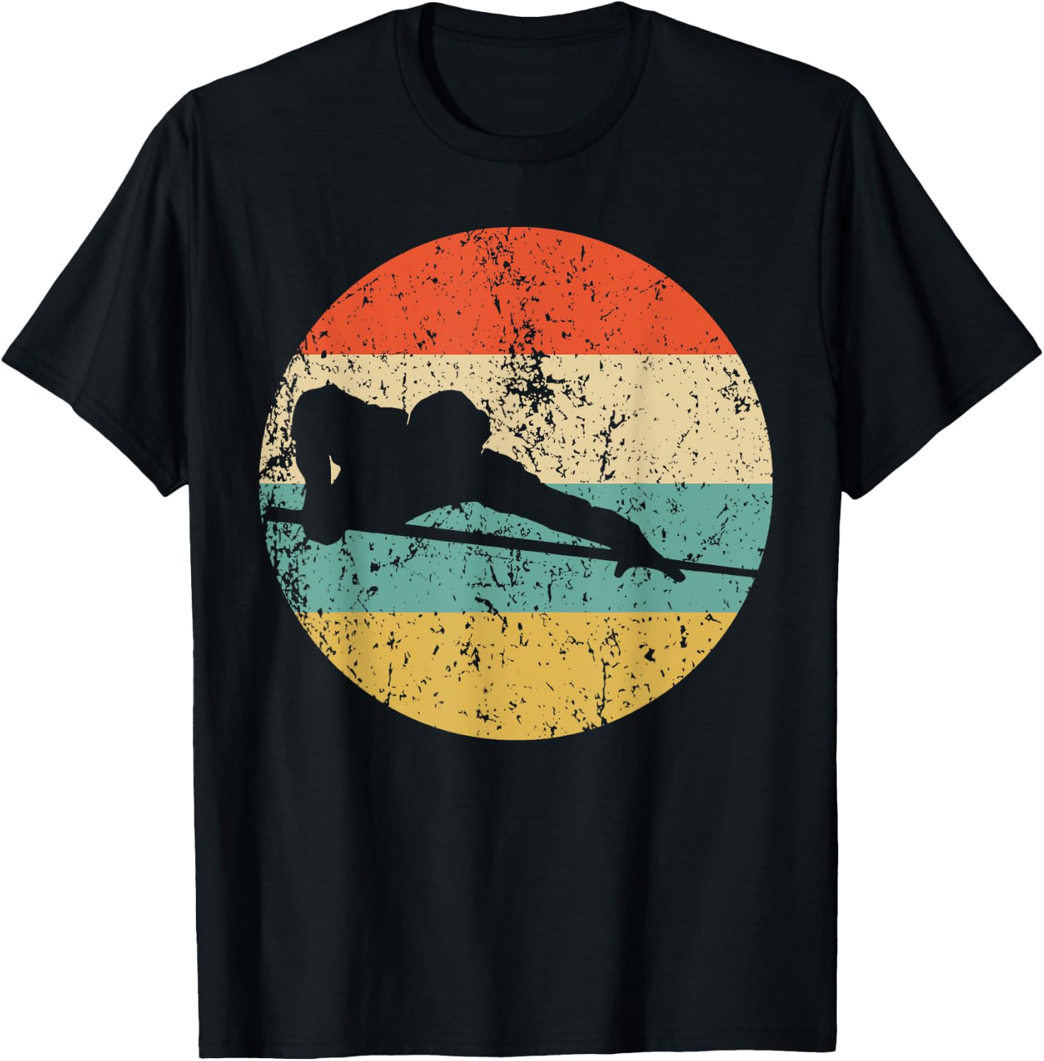 Pool Player Billiards Player Silhouette Retro Sports T-Shirt - T-Shirt | Black
