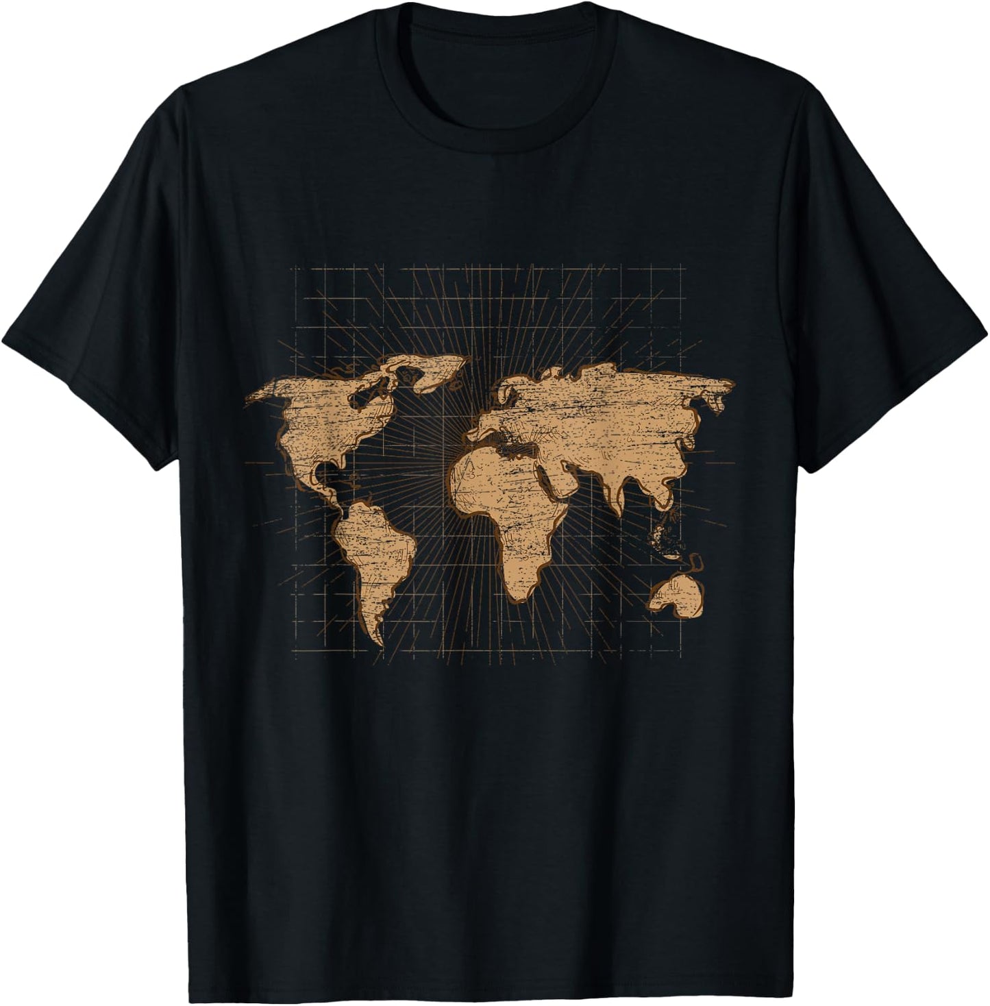 Weltreise Landkarte Internationale Reisen Globus Weltkarte T-Shirt - T-Shirt | Black