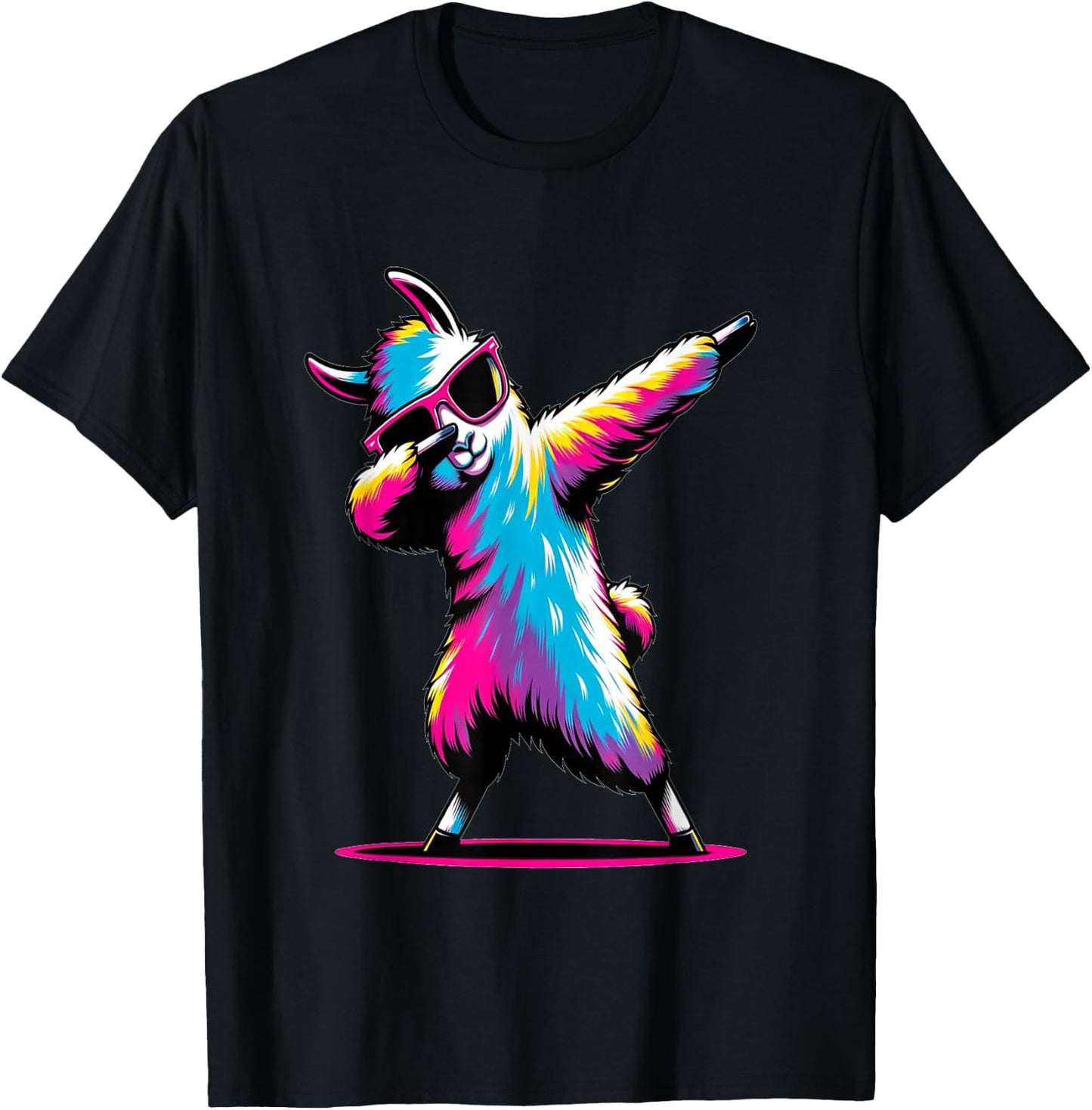Dabbing Llama with sunglasses Dancing Dab Llama motif T-Shirt - T-Shirt | Black