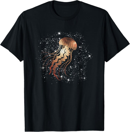 Jellyfish Cosmic Sea Art T-Shirt - T-Shirt | Black