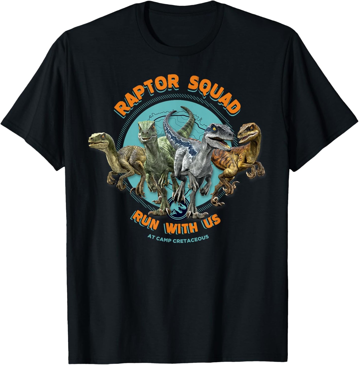 Jurassic World: Camp Cretaceous Raptor Squad Run with Us T-Shirt - T-Shirt | Black