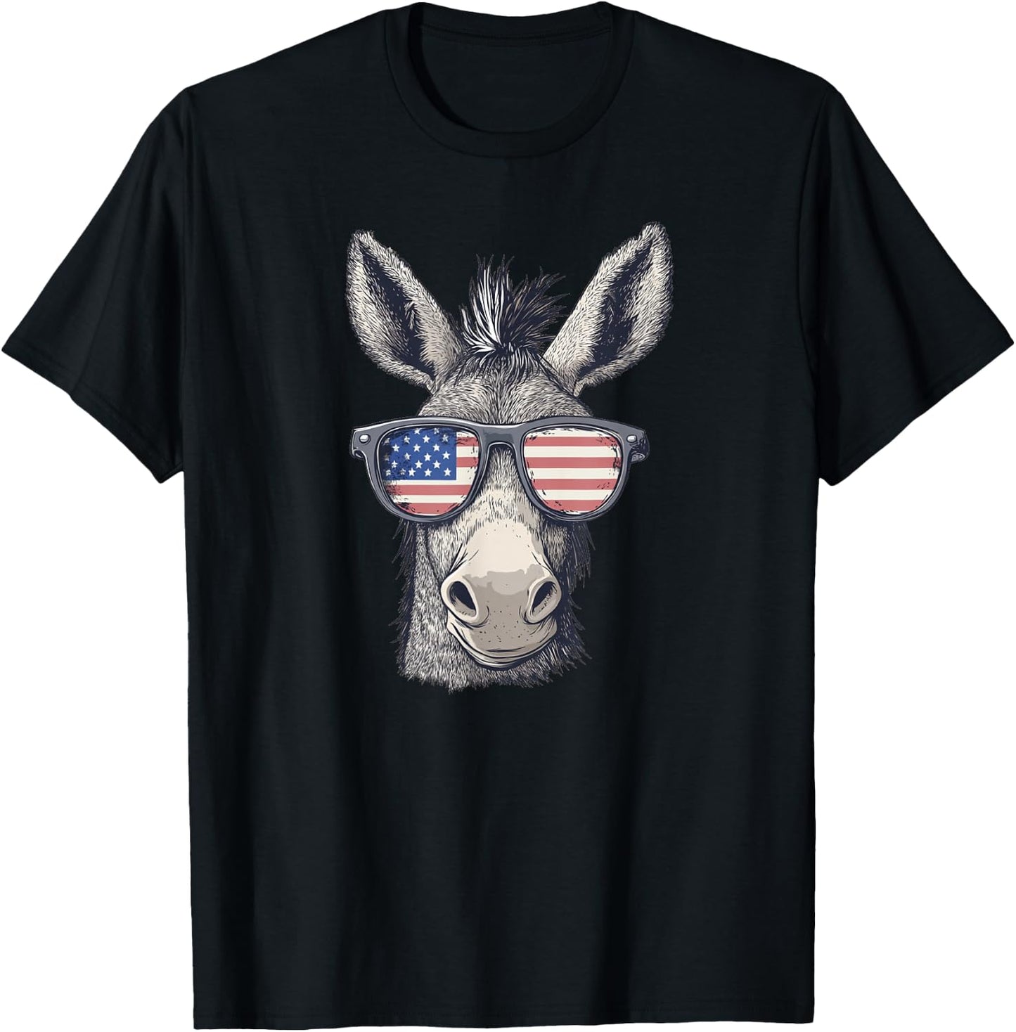 Cool looking Donkey Costume for Patriotic Glasses T-Shirt - T-Shirt | Black