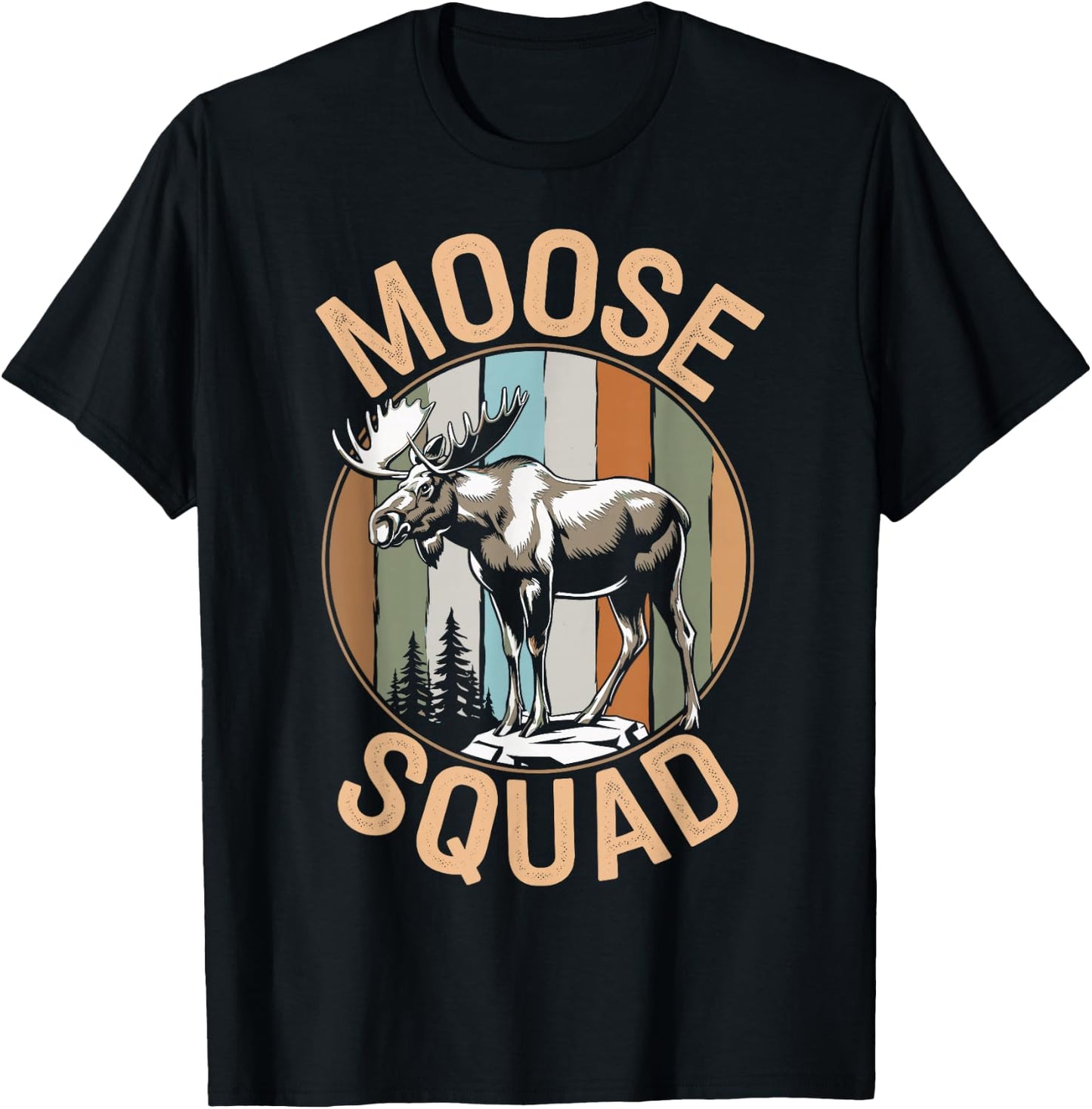 Moose Squad Funny Moose T-Shirt - T-Shirt | Black
