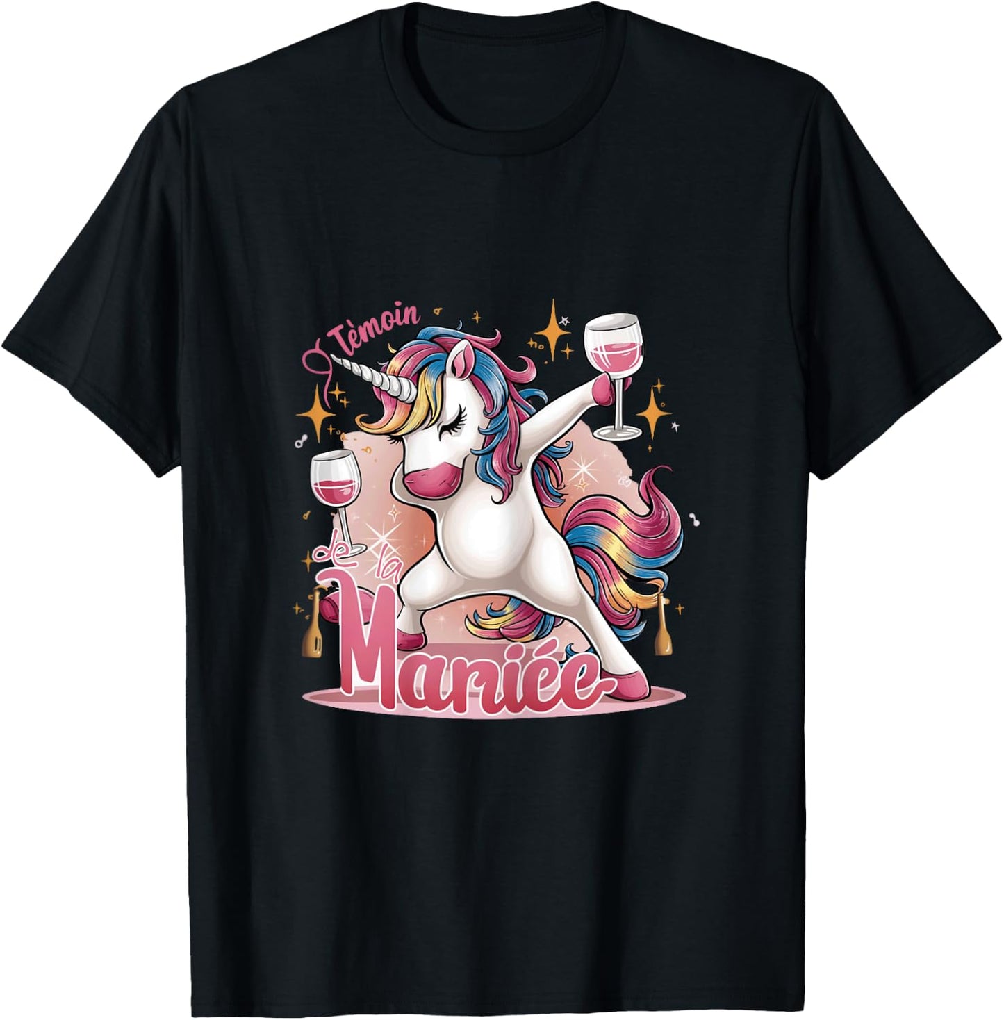 Team Unicorn Future Bride Witness Of The Bride Evjf Humor , Black T-Shirt - T-Shirt | Black