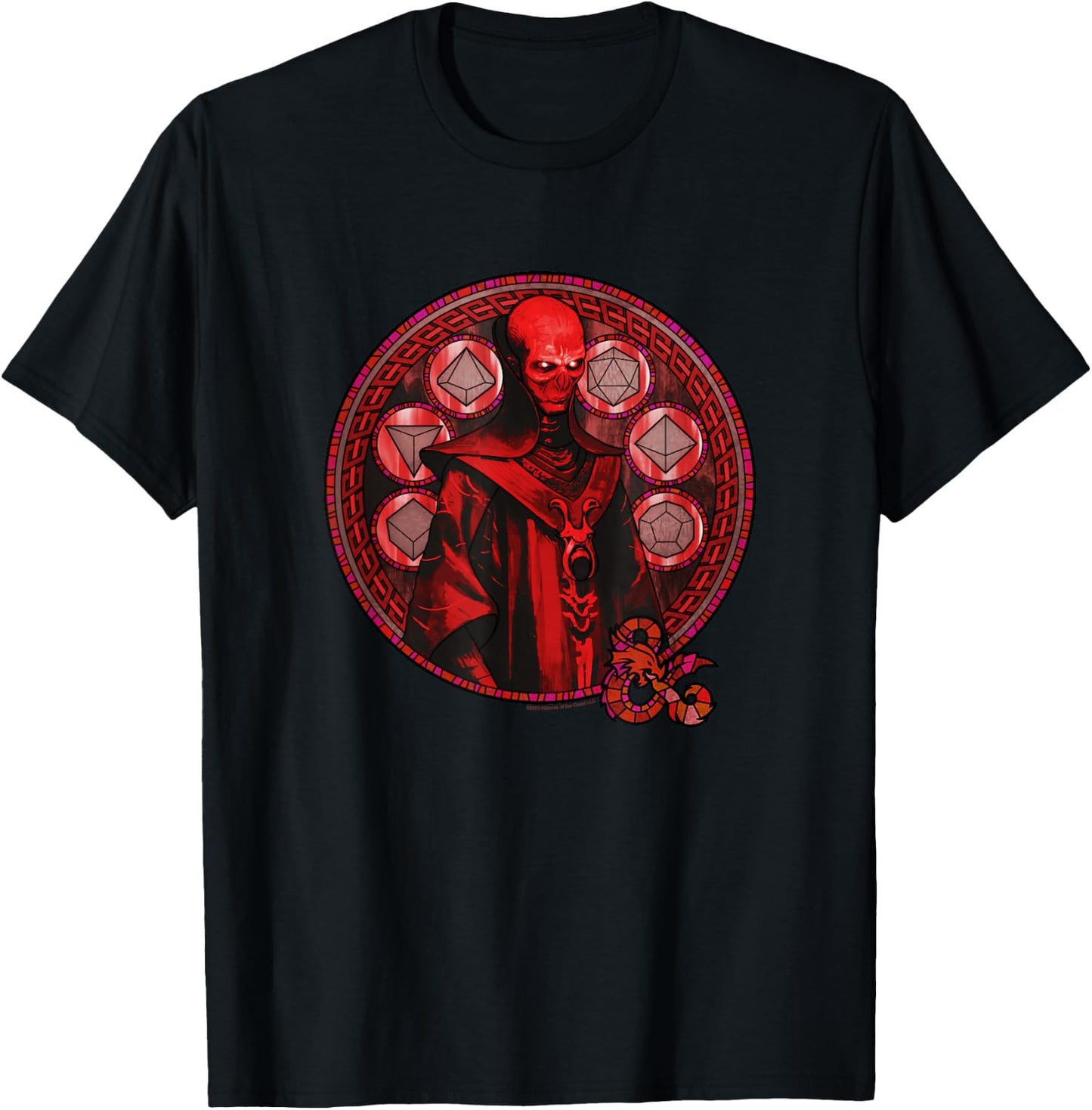 Dungeons & Dragons Szass Tam Red Stained Glass Style Logo T-Shirt - T-Shirt | Black