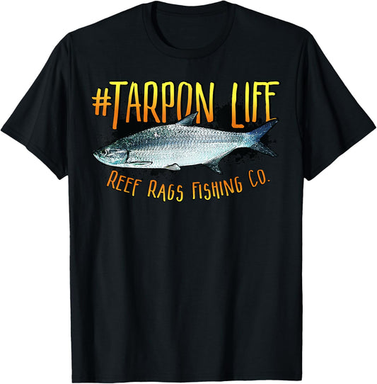 Tarpon Life Deep Sea Saltwater Fishing T-Shirt - T-Shirt | Black