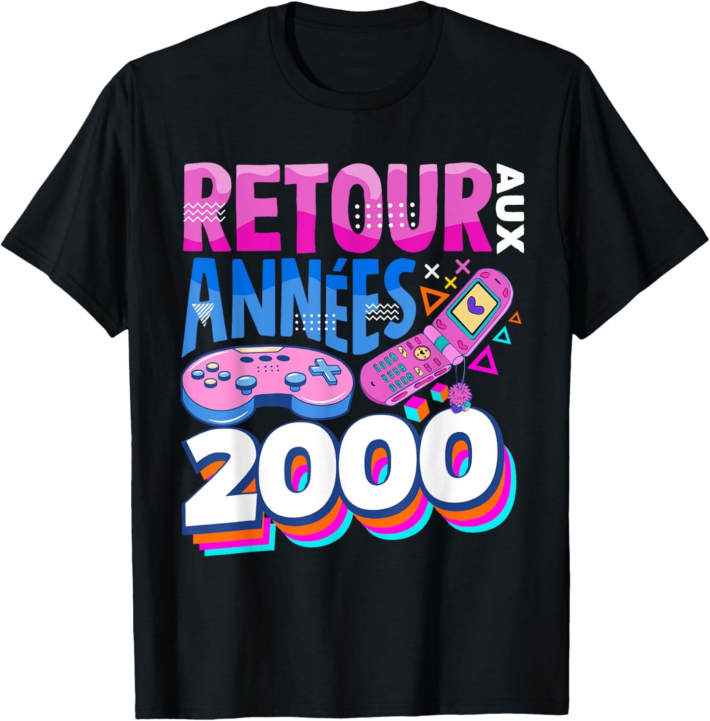 Back to the 2000s Vintage Retro 00s , Black, S T-Shirt - T-Shirt | Black