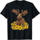 Moose Sunflower Moose Lovers Apparel Girls T-Shirt - T-Shirt | Black