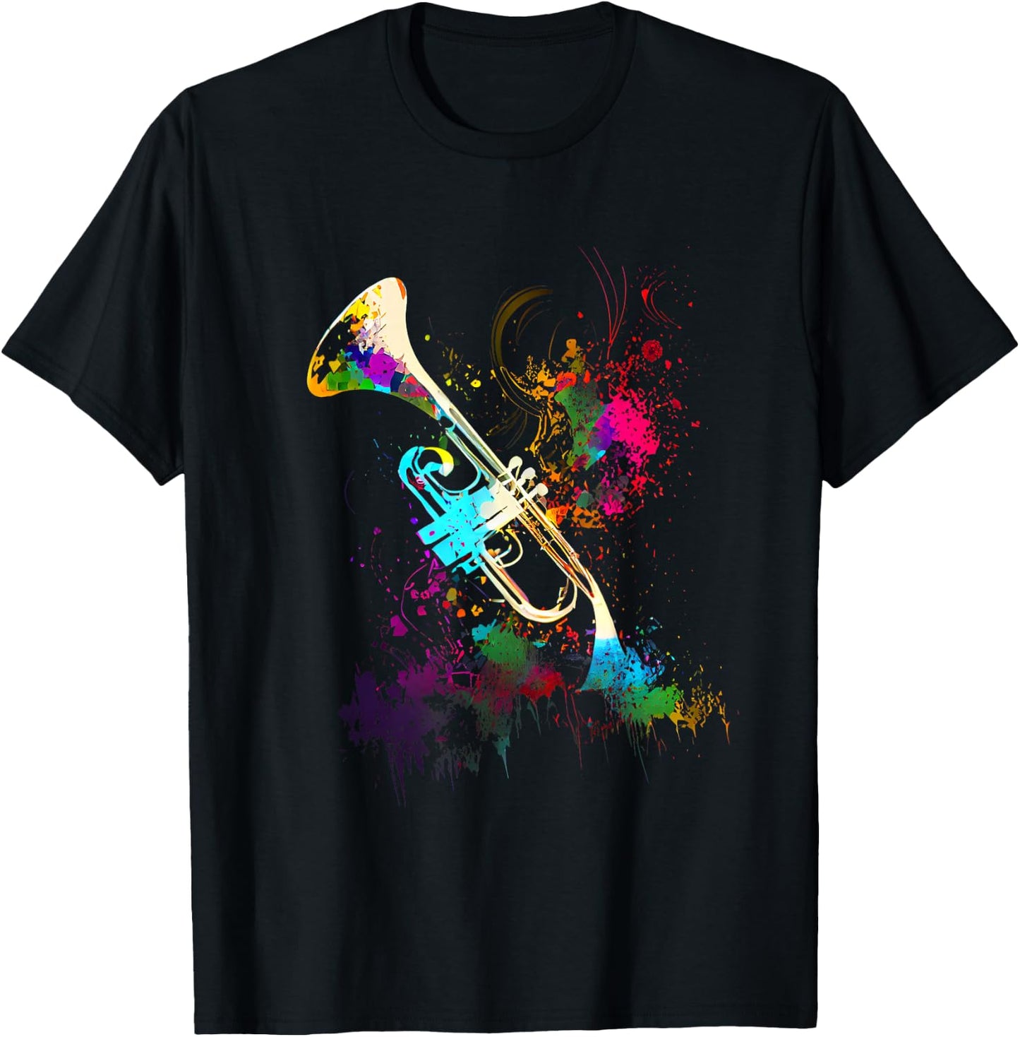 Trompete Spieler Musiker Geschenke & Designs - Erwachsene - Trompete - Black, Multicolored - S - Kurzarm - Crew-Kragen - Klassisch - Casual - Small - US - Regulär T-Shirt - T-Shirt | Black