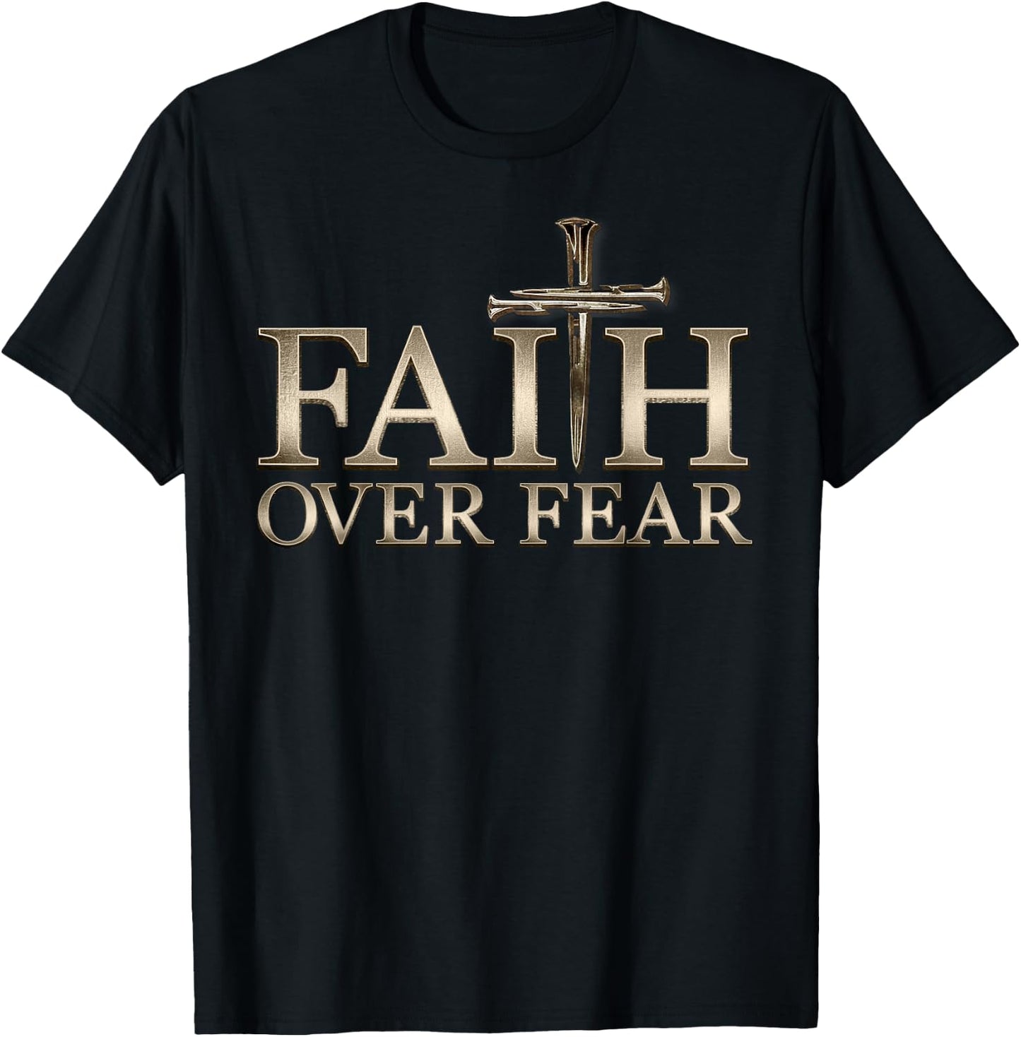 Faith Over Fear Christian Men Women Kids T-Shirt - T-Shirt | Black